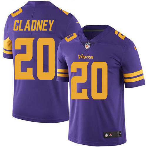 Nike Vikings #20 Jeff Gladney Purple Youth Stitched NFL Limited Rush Jersey